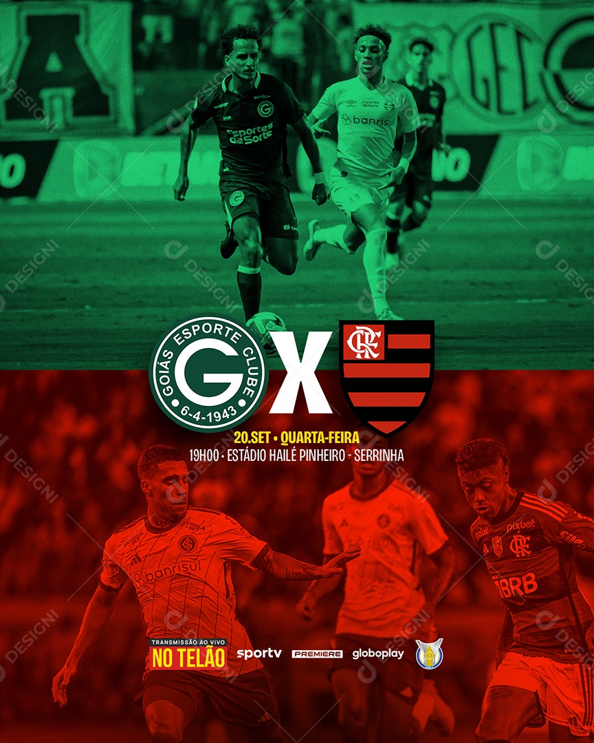 Goiás vs. Flamengo Social Media PSD Editable Flyer