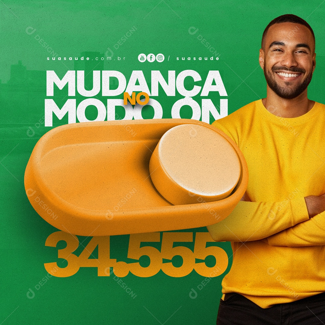 Política Candidato Mudança no Modo On Social Media PSD Editável