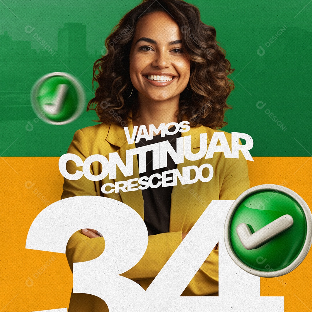 Política Candidata Vamos Continuar Crescendo Social Media PSD Editável