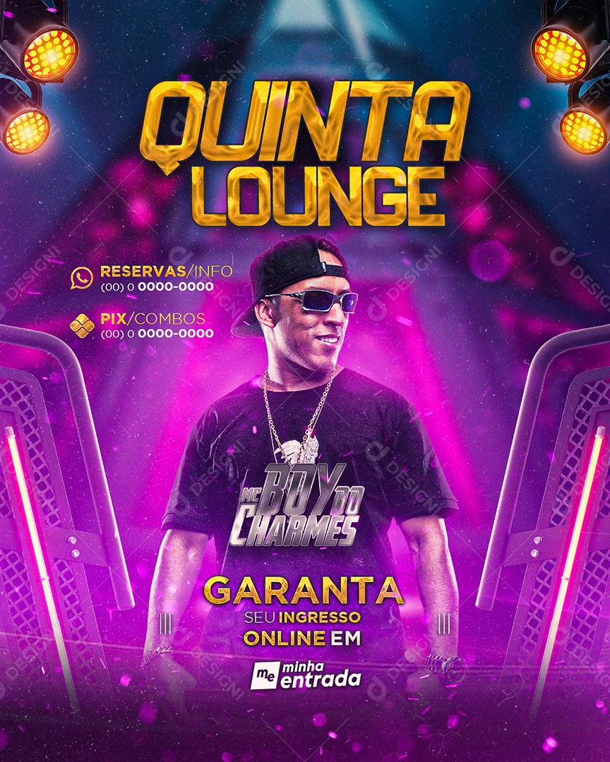 Flyer Mc Boy Do Charmes Quinta Lounge Social Media PSD Editável