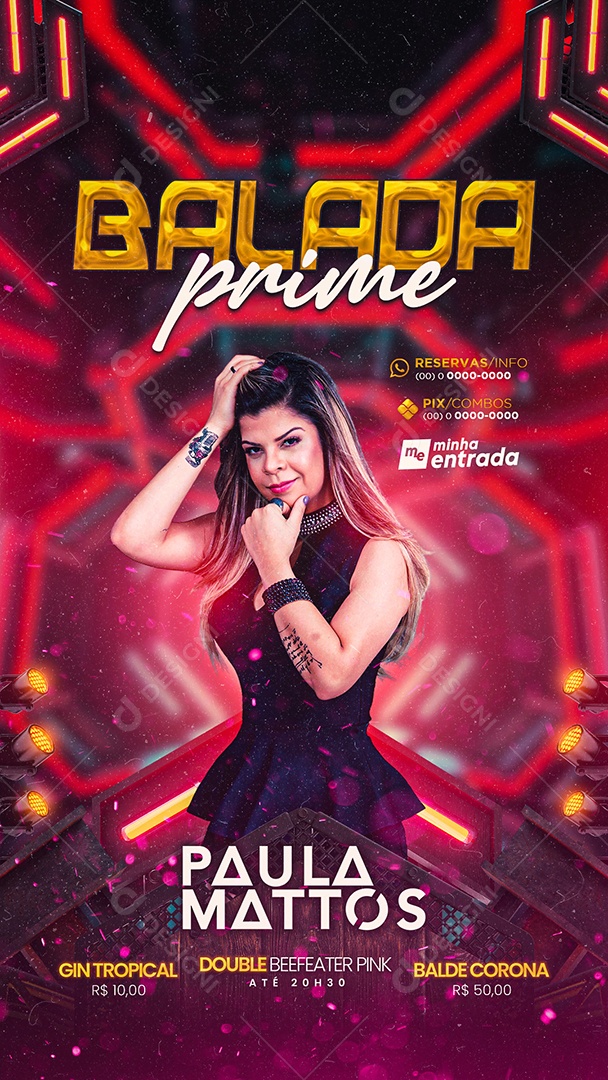 Story Flyer Balada Prime Paula Mattos Social Media PSD Editável