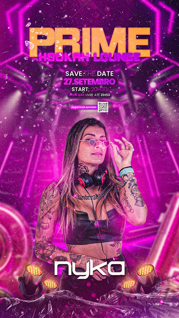 Story Flyer Prime Hookah Lounge Nyka Social Media PSD Editável