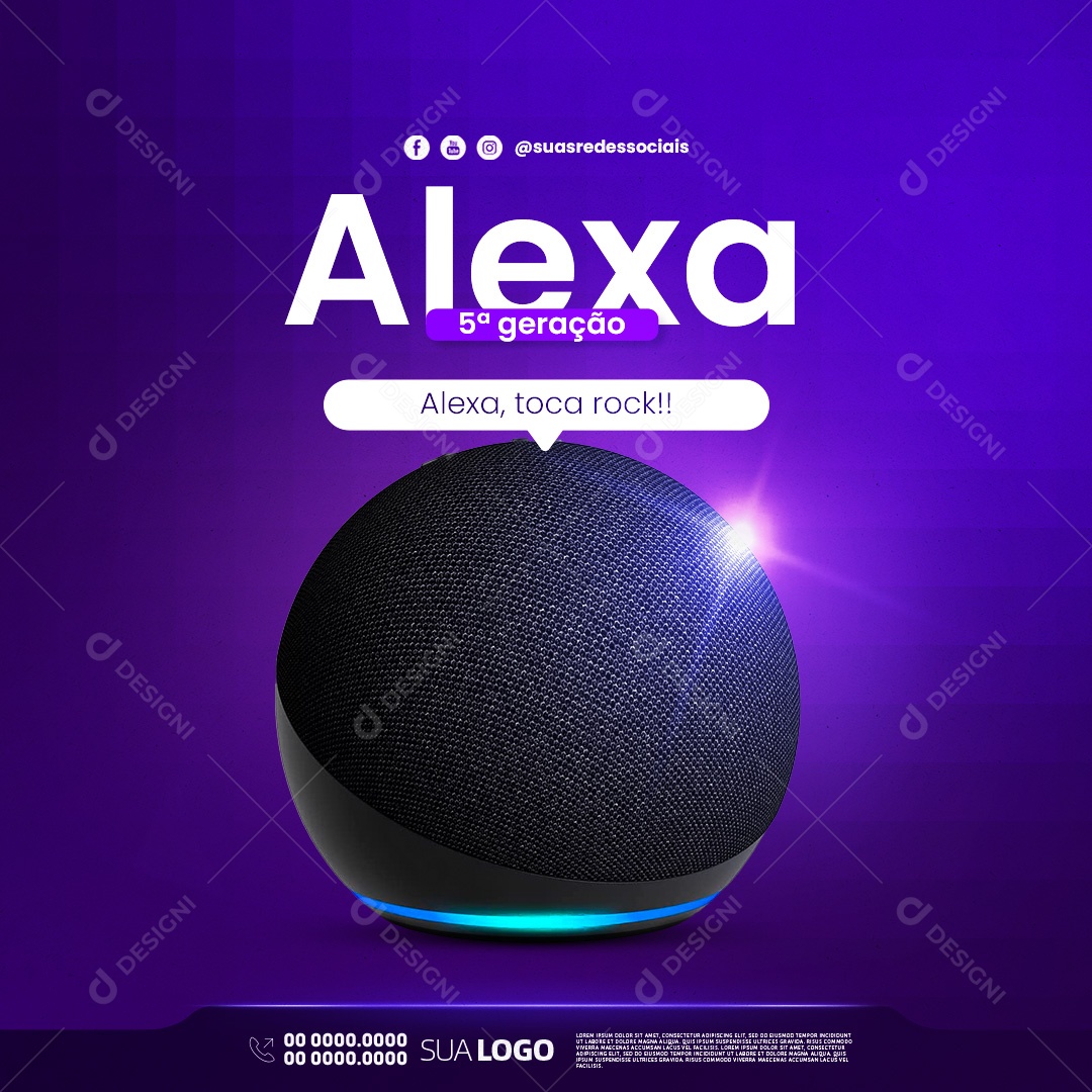 Assistência Técnica Alexa 5 Geração Social Media PSD Editável