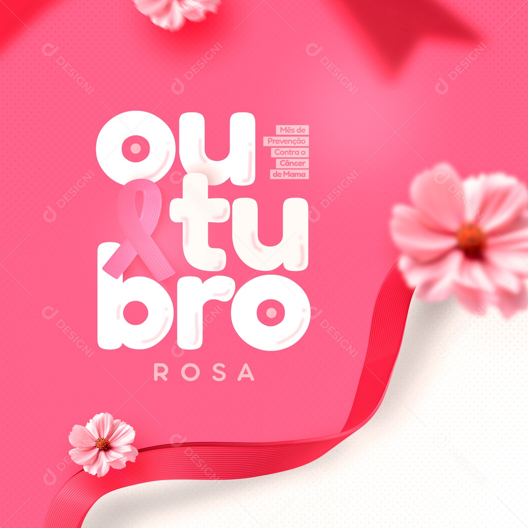 Social Media Outubro Rosa Prevenção Ao Câncer De Mama PSD Editável