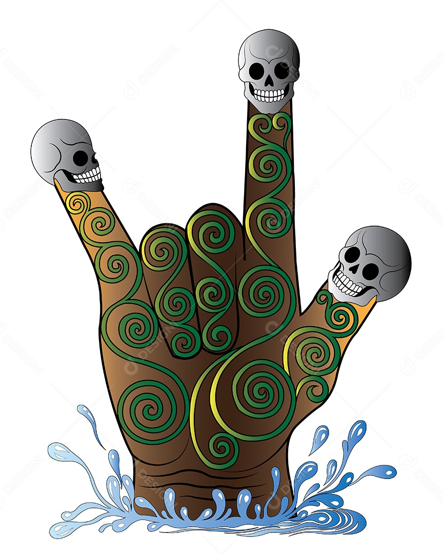 Estampa do Símbolo Do Rock Ilustração Vetor EPS