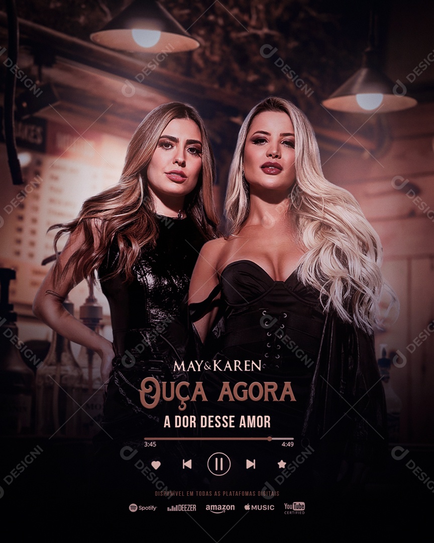 Social Media Flyer Feed May e Karen Ouça Agora PSD Editável