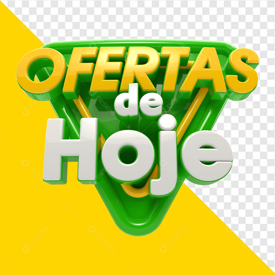 Ofertas de Hoje Selo 3D Dourado Branco para Composição PSD