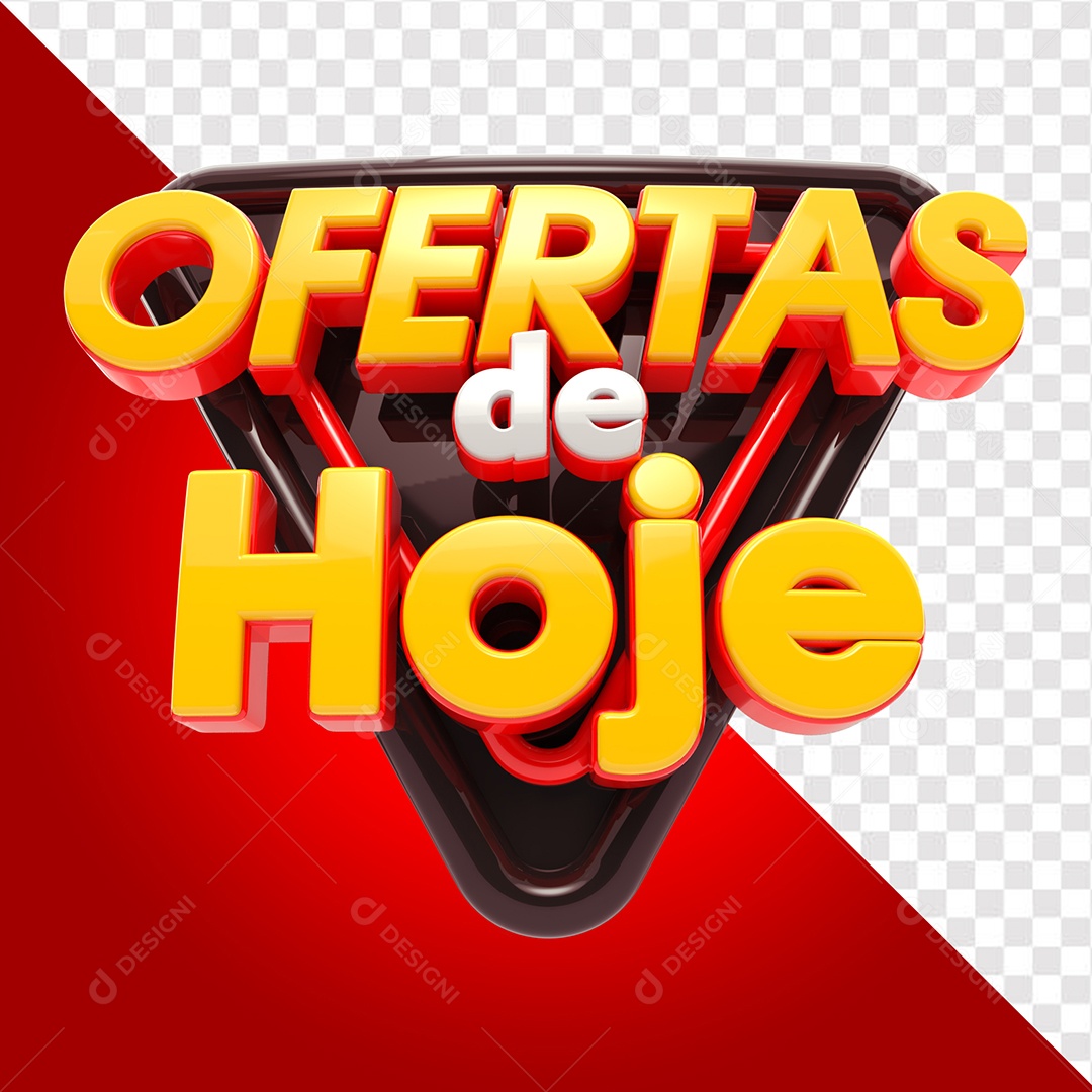 Ofertas de Hoje Selo 3D Dourado Preto para Composição PSD