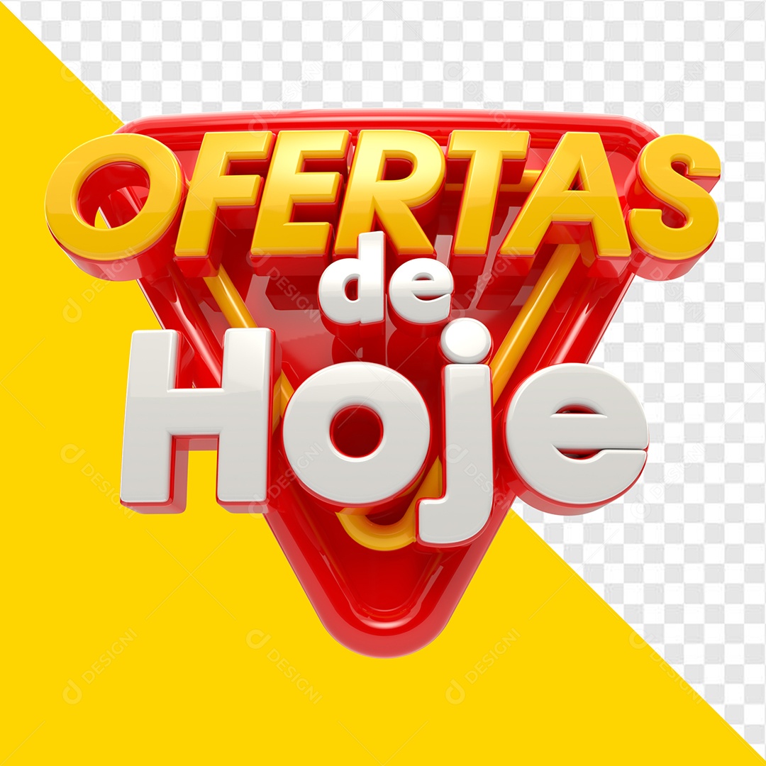 Ofertas do Dia Selo 3D Dourado Vermelho para Composição PSD