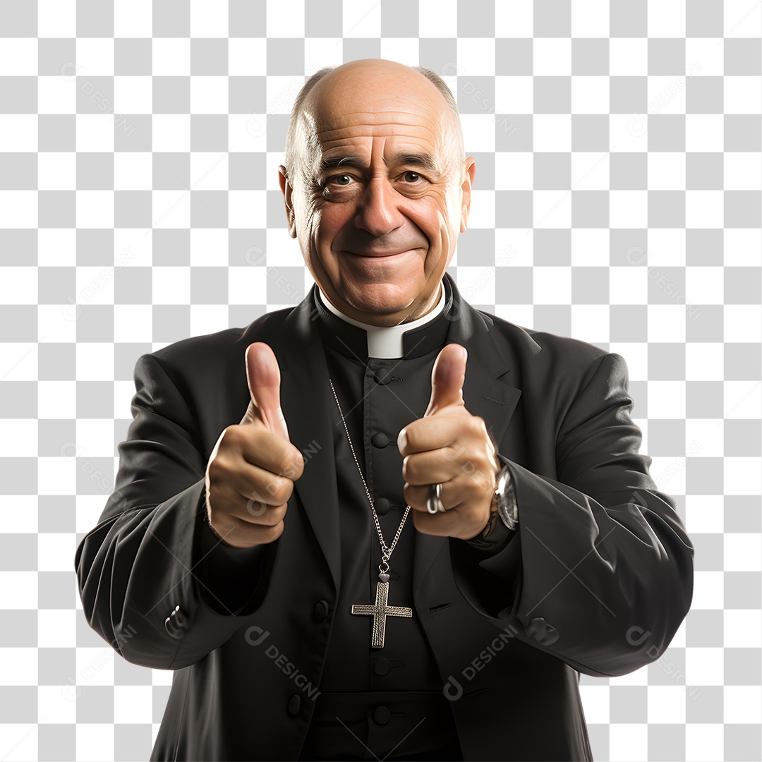Padre de Batina Sorrindo PNG Transparente