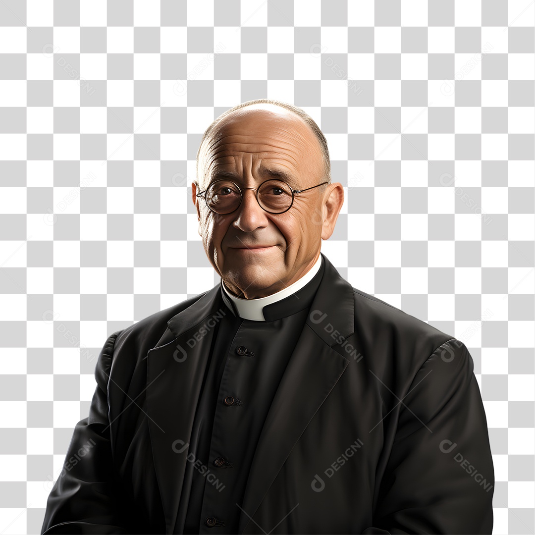Padre de Batina Sorrindo PNG Transparente