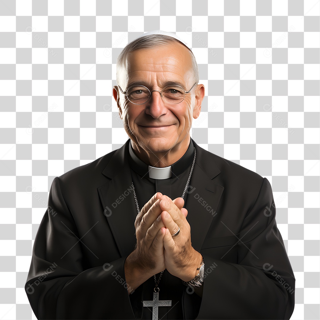 Padre de Batina Sorrindo PNG Transparente