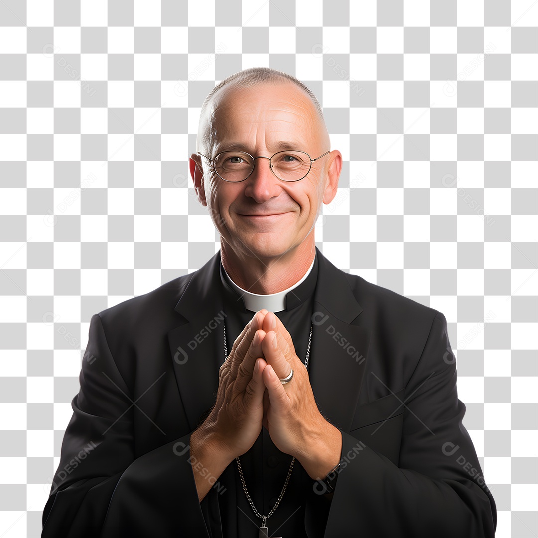 Padre de Batina Sorrindo PNG Transparente