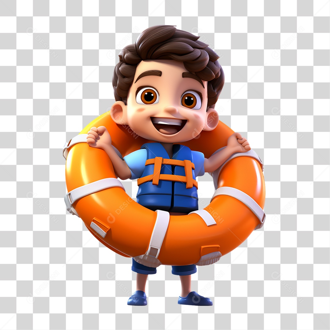 Salva Vidas com Boia em Parque Aquático PNG Transparente