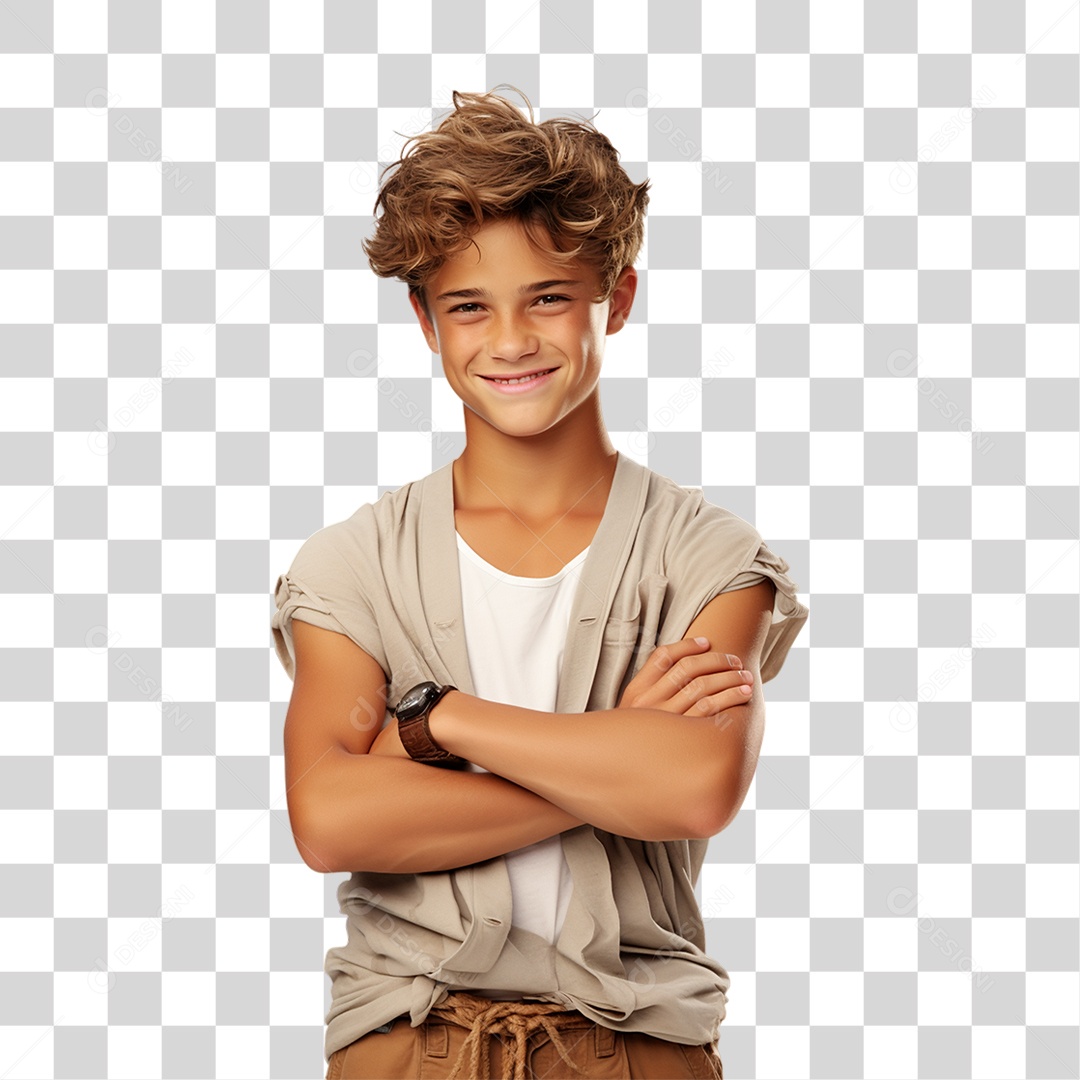 Menino Turista em parque Aquático PNG Transparente