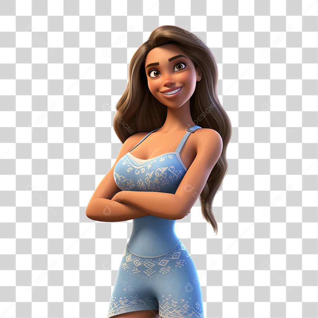 Menina Com Roupa de Banho em Parque Aquático PNG Transparente