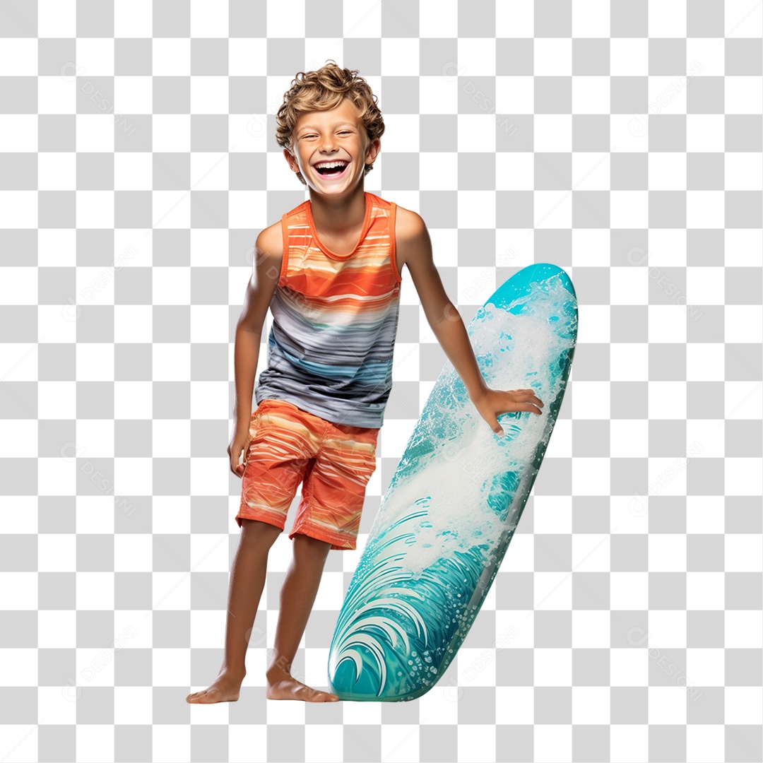 Menino Com Roupa de Banho em Parque Aquático PNG Transparente