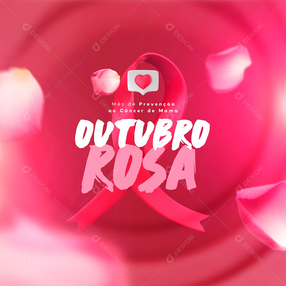 Social Media Campanha Outubro Rosa Mês de Prevenção ao Câncer de Mama PSD Editável