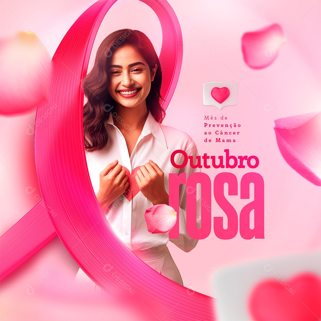 Social Media Campanha Outubro Rosa Mês de Prevenção ao Câncer de Mama PSD Editável