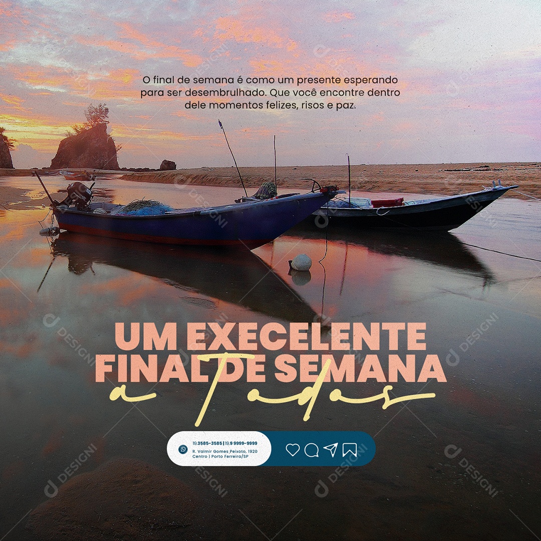 Fim De Semana Um Excelente Final de Semana Social Media PSD Editável