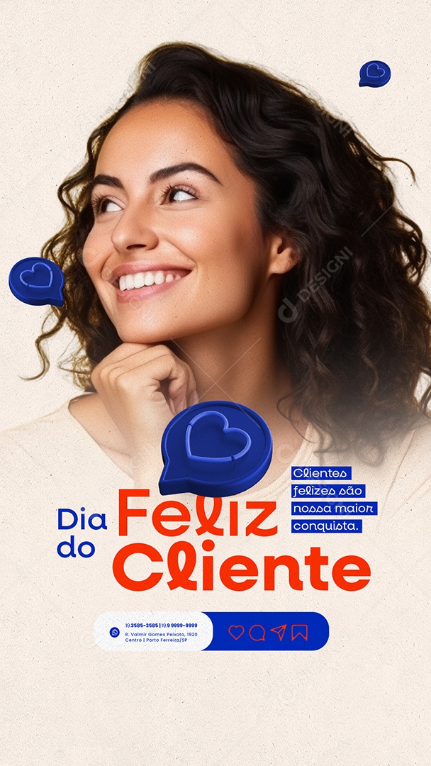 Story Feliz Dia Do Cliente 15 de Setembro Clientes Felizes são Nossa Maior Conquista Social Media PSD Editável
