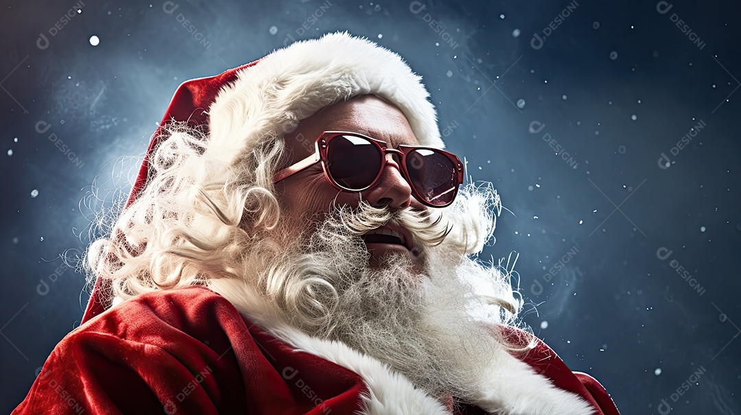 Um Papai Noel engraçado divertido e estranho fazendo uma careta