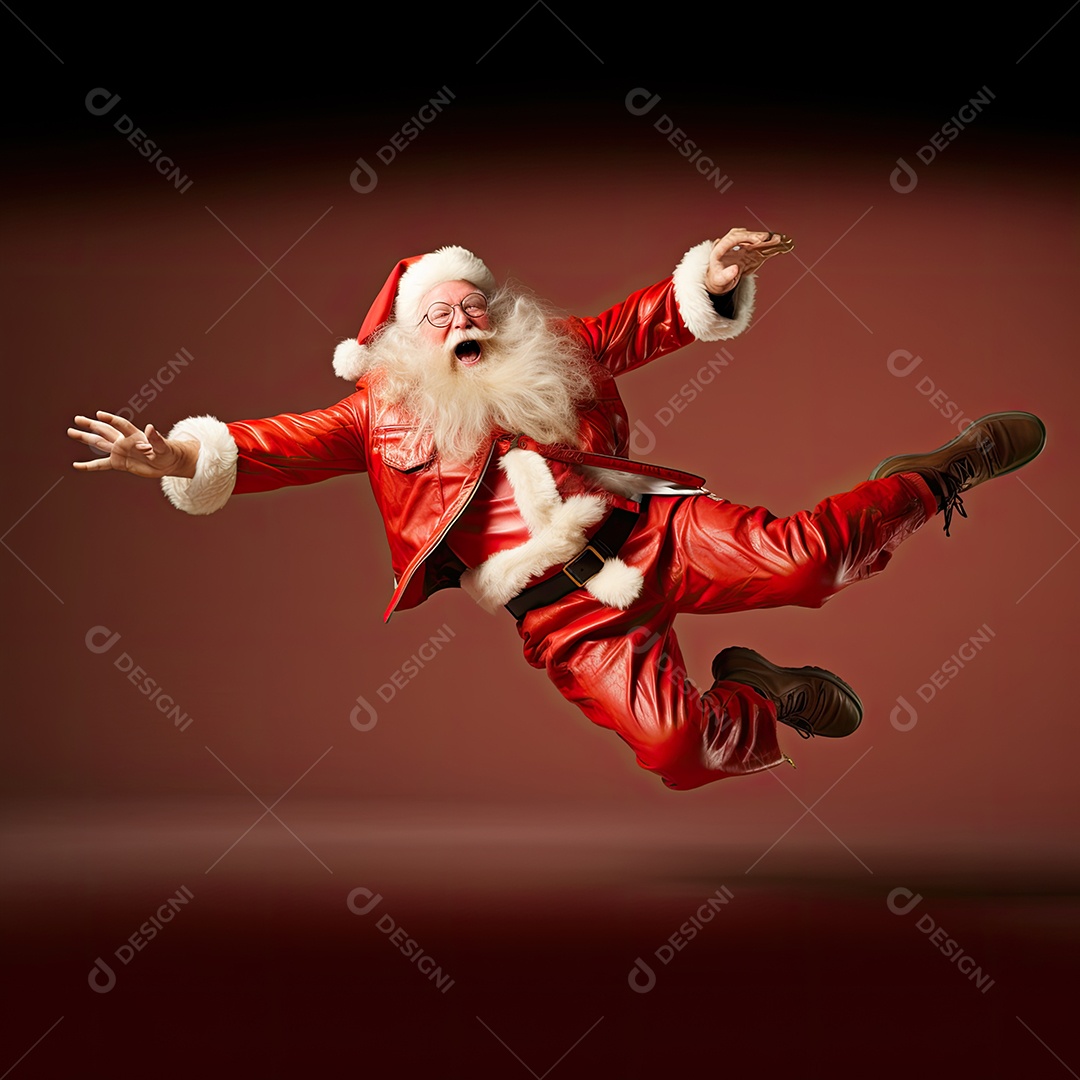 Um Papai Noel engraçado divertido e estranho fazendo uma careta