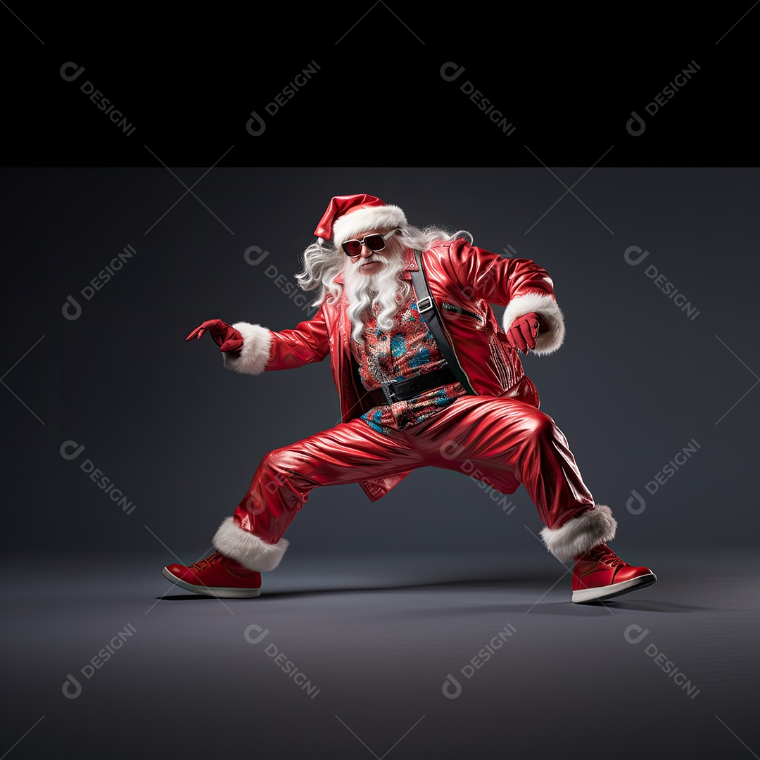 Um Papai Noel engraçado divertido e estranho fazendo uma careta