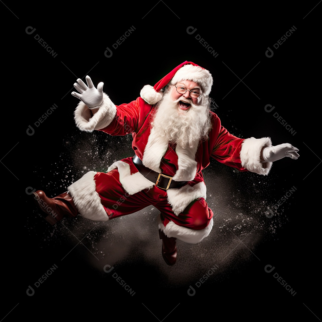 Um Papai Noel engraçado divertido e estranho fazendo uma careta