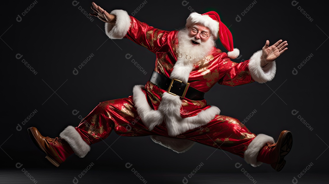 Um Papai Noel engraçado divertido e estranho fazendo uma careta