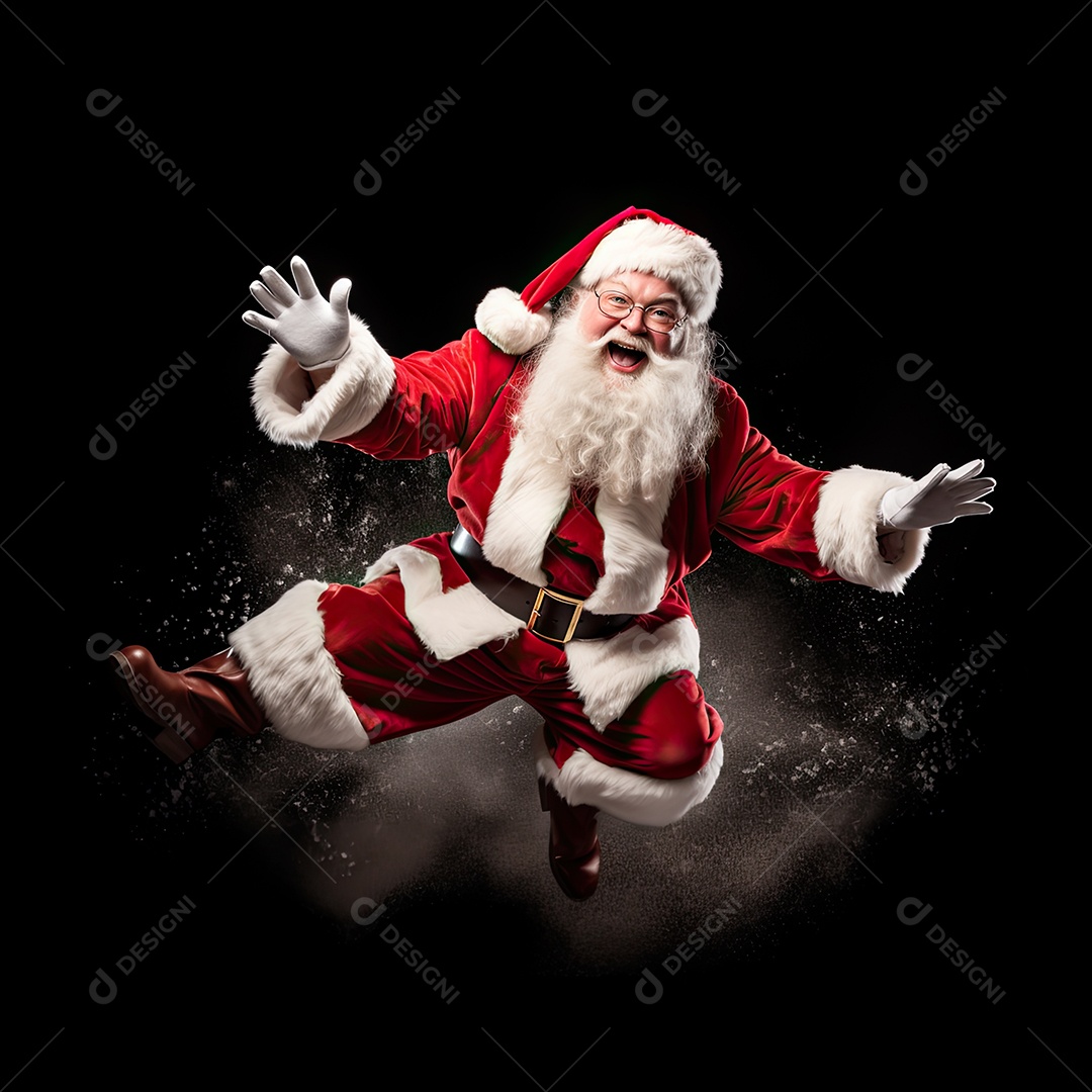 Um Papai Noel engraçado divertido e estranho fazendo uma careta