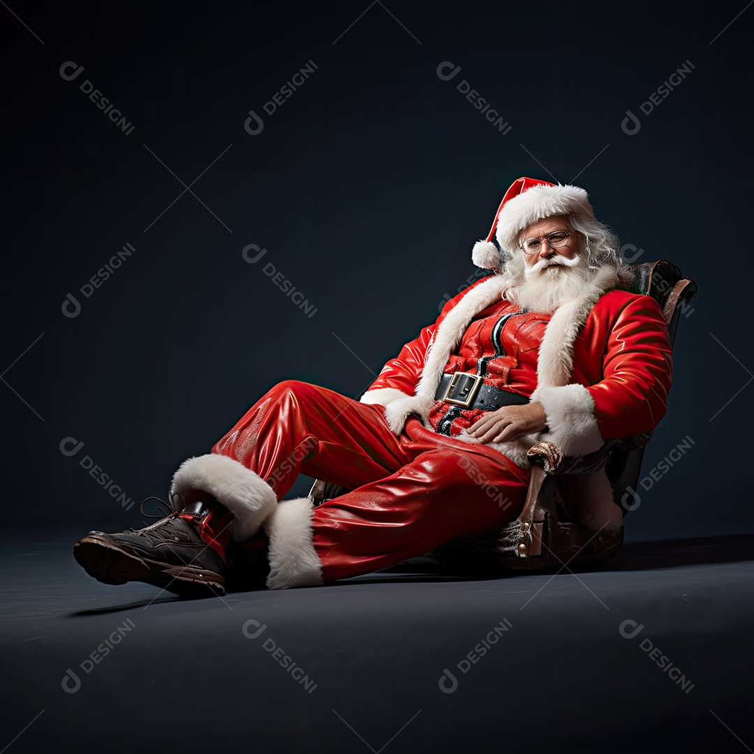 Um Papai Noel engraçado divertido e estranho fazendo uma careta