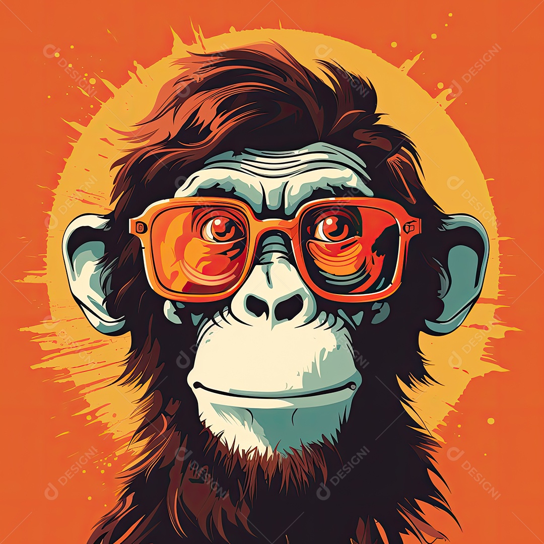 Um macaco engraçado divertido e estranho fazendo uma careta