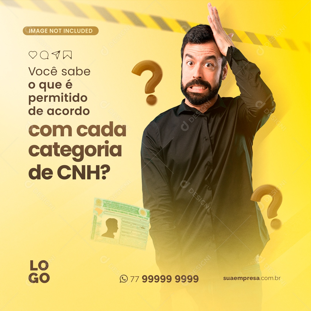 Com Cada Categoria De CNH Social Media PSD Editável