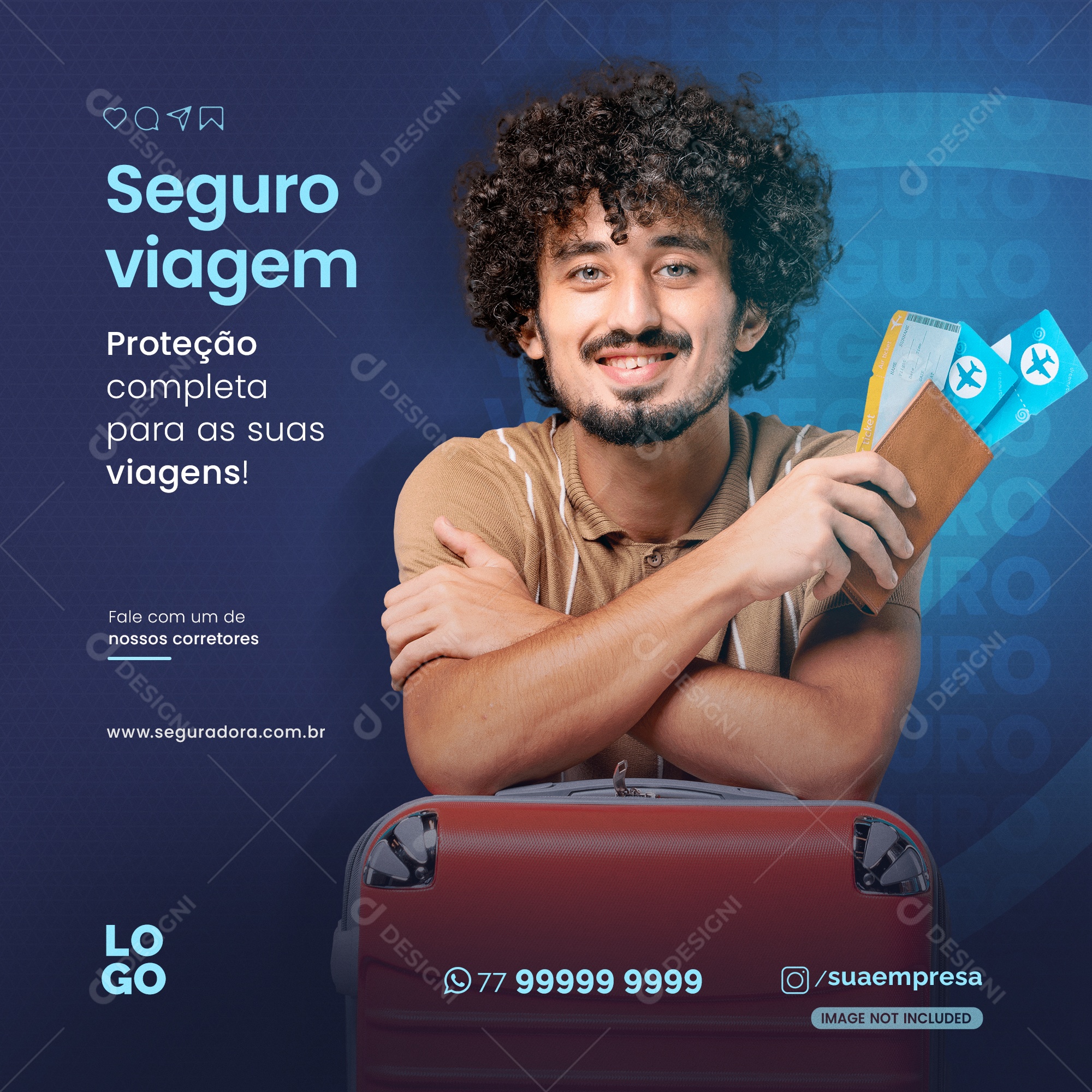 Proteção Completa Para Suas Viagens Social Media PSD Editável