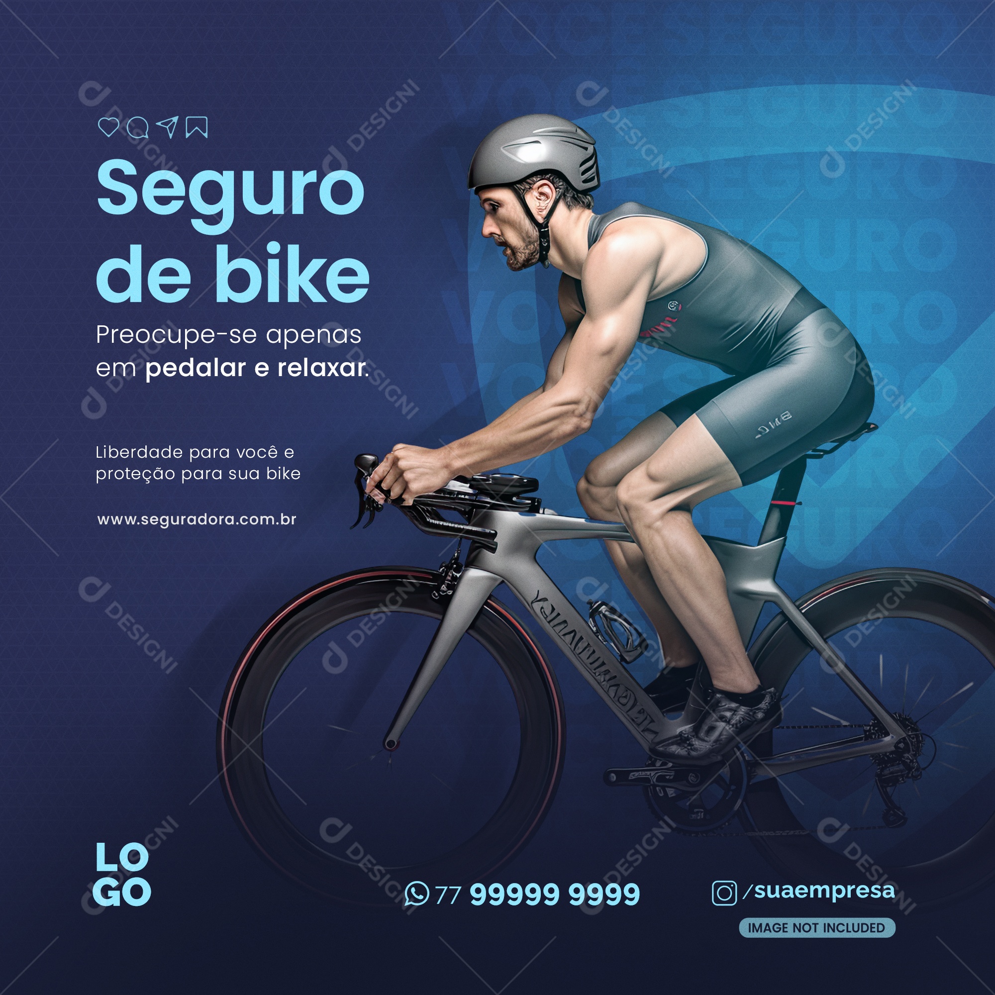 Pedalar e Relaxar Seguro De Bike Social Media PSD Editável
