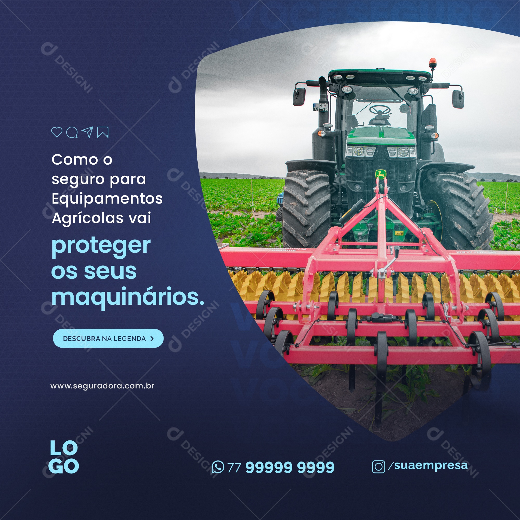 Seguro Para Equipamentos Agrícolas Social Media PSD Editável