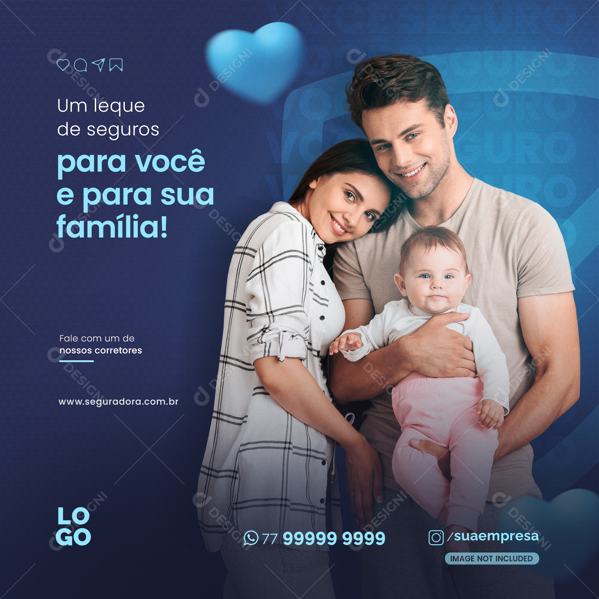 Para Você e Para Sua Família Nossos Corretores Social Media PSD Editável