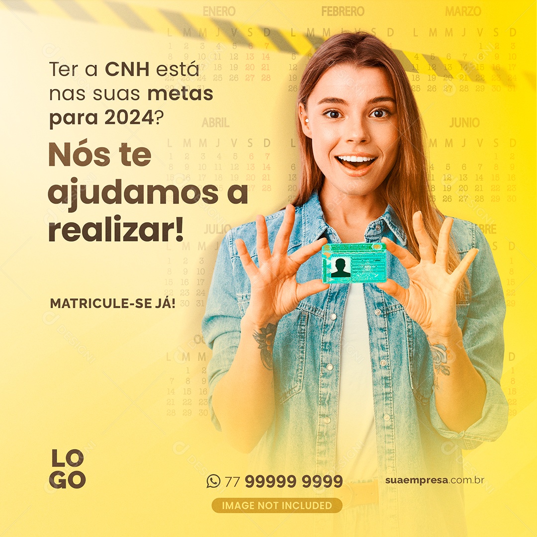 Social Media Ter a CNH Nós Te Ajudamos Social Media PSD Editável