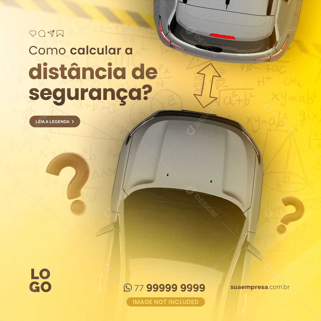 Social Media Calcular a Distância De Segurança Auto Escola PSD Editável