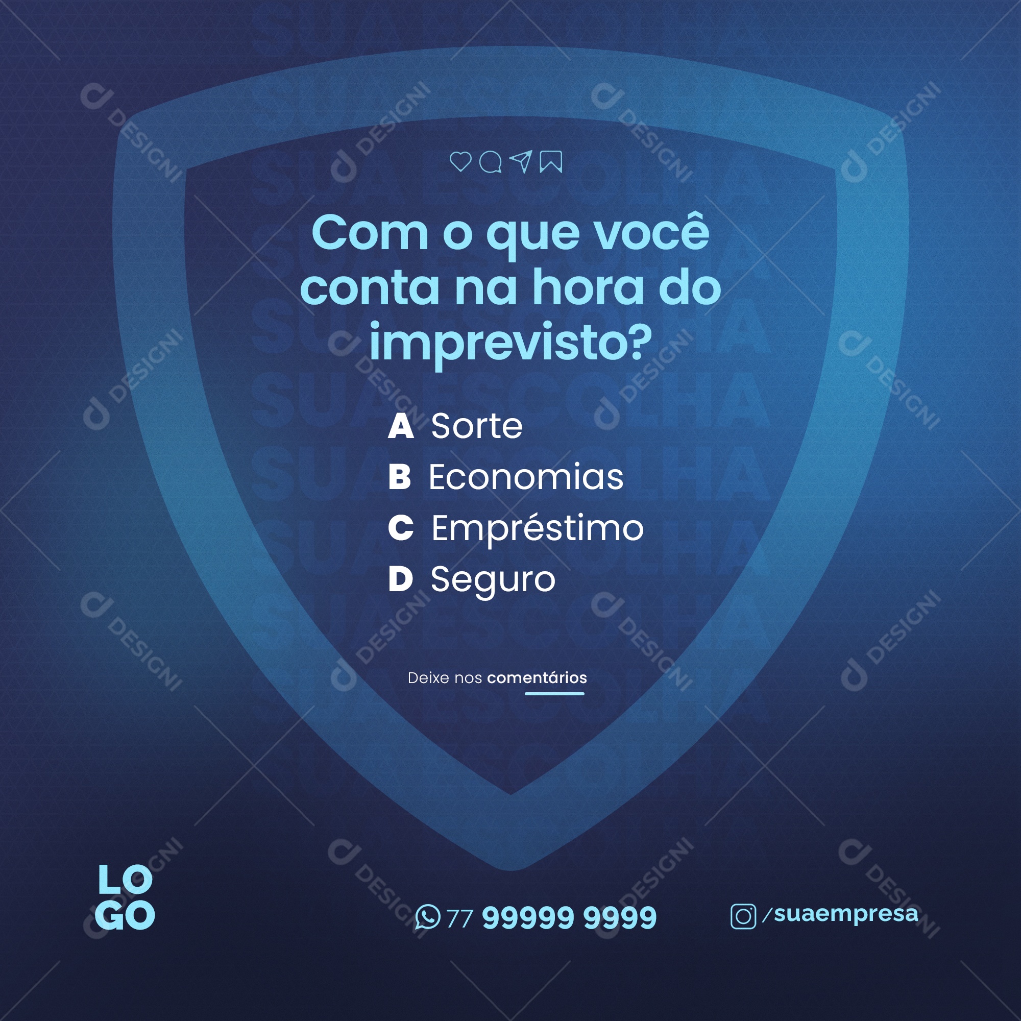 Conta Na Hora Do Imprevisto Corretores Social Media PSD Editável