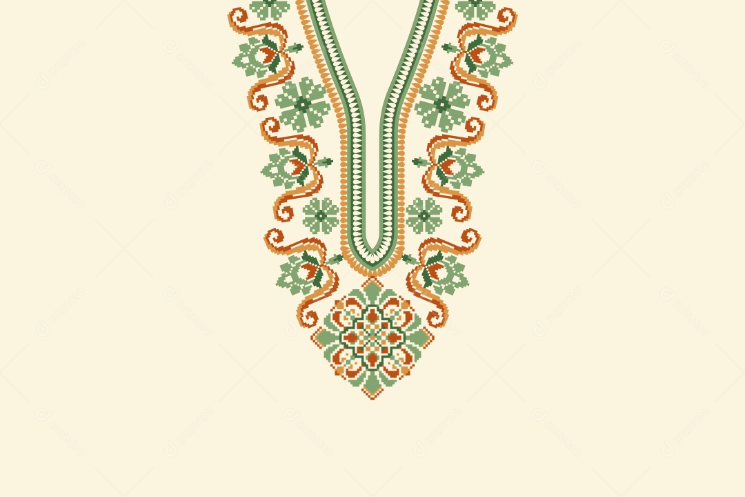 Colar Étnico Geométrico Ilustração Vetor EPS