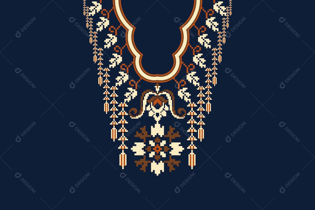 Colar Étnico Geométrico Ilustração Vetor EPS