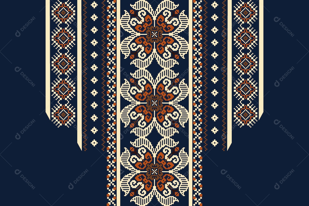 Colar Étnico Geométrico Ilustração Vetor EPS