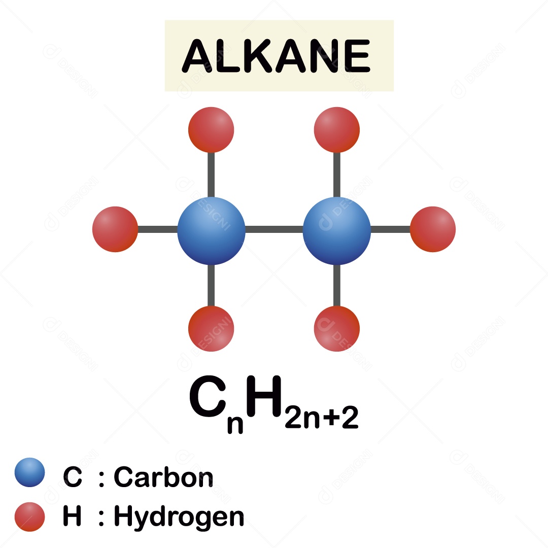 Modelo de Cadeia Alcano Ilustração Vetor EPS