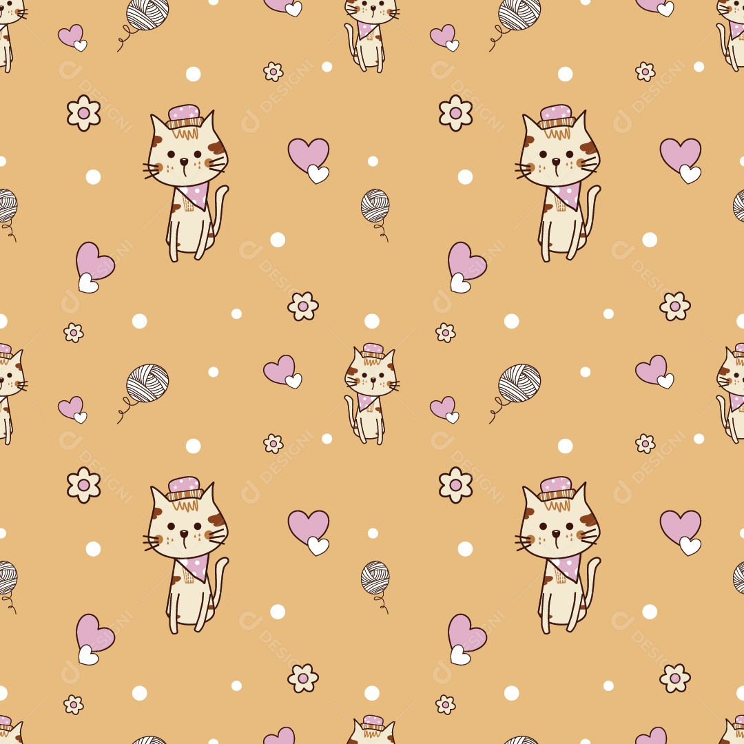 Padrão de Gato Ilustração Vetor EPS