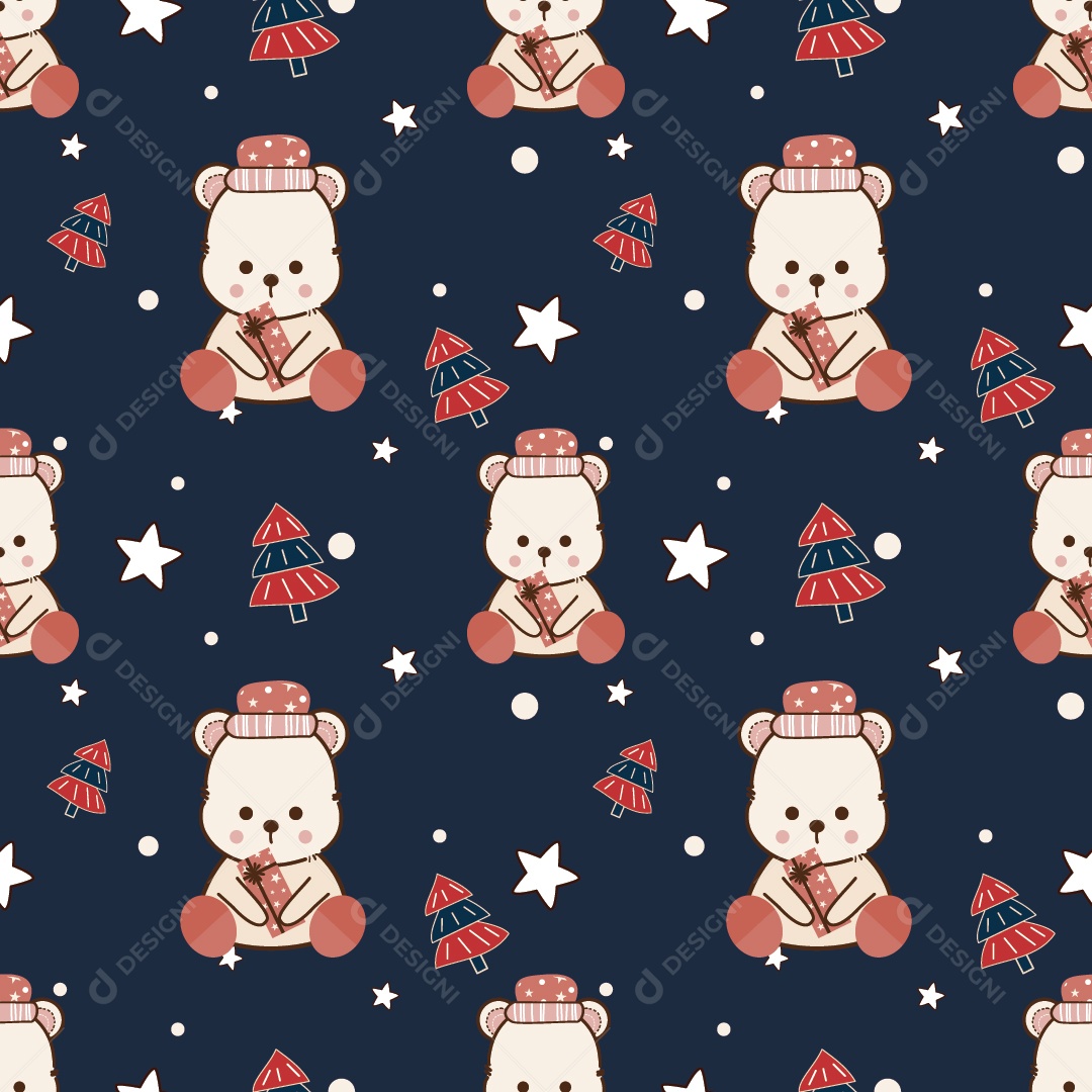 Padrão de Personagem do Natal Ilustração Vetor EPS