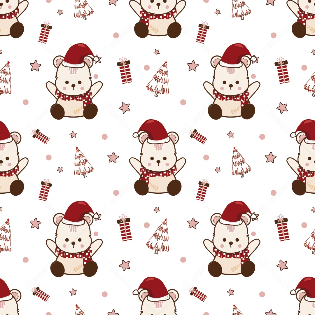 Padrão de Personagem do Natal Ilustração Vetor EPS