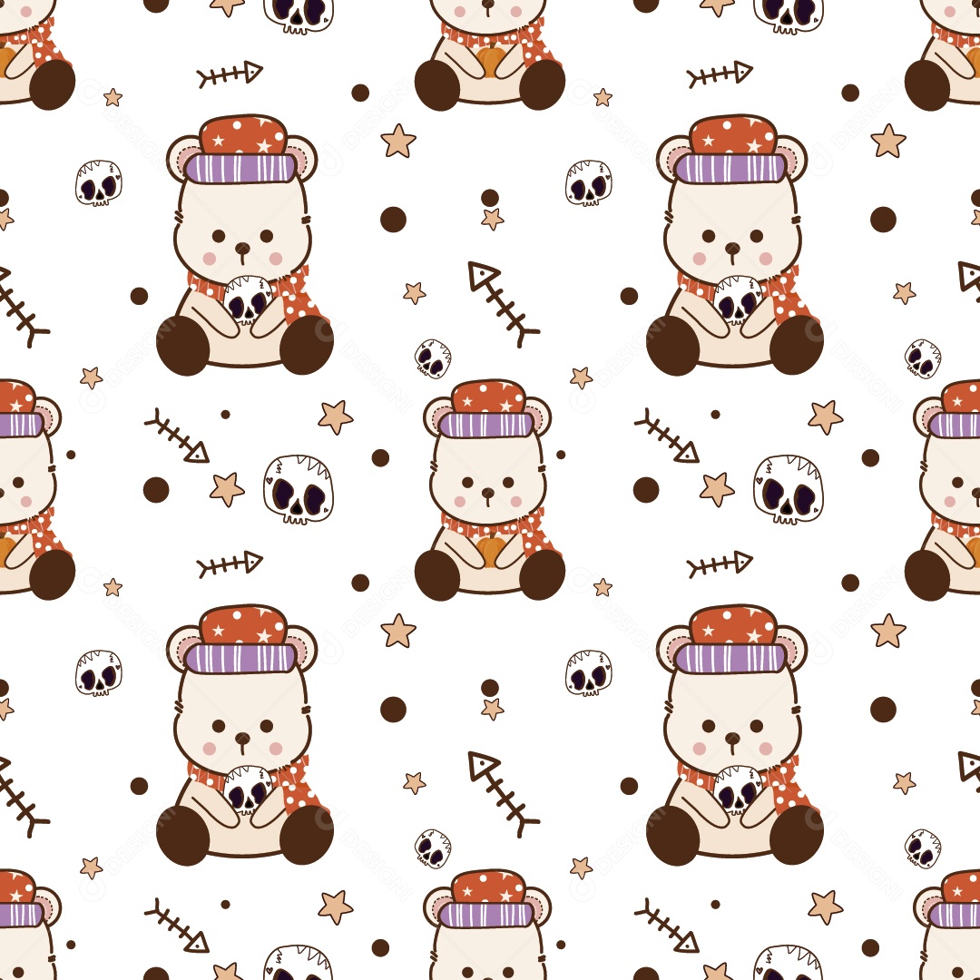 Padrão de Personagem do Halloween Ilustração Vetor EPS