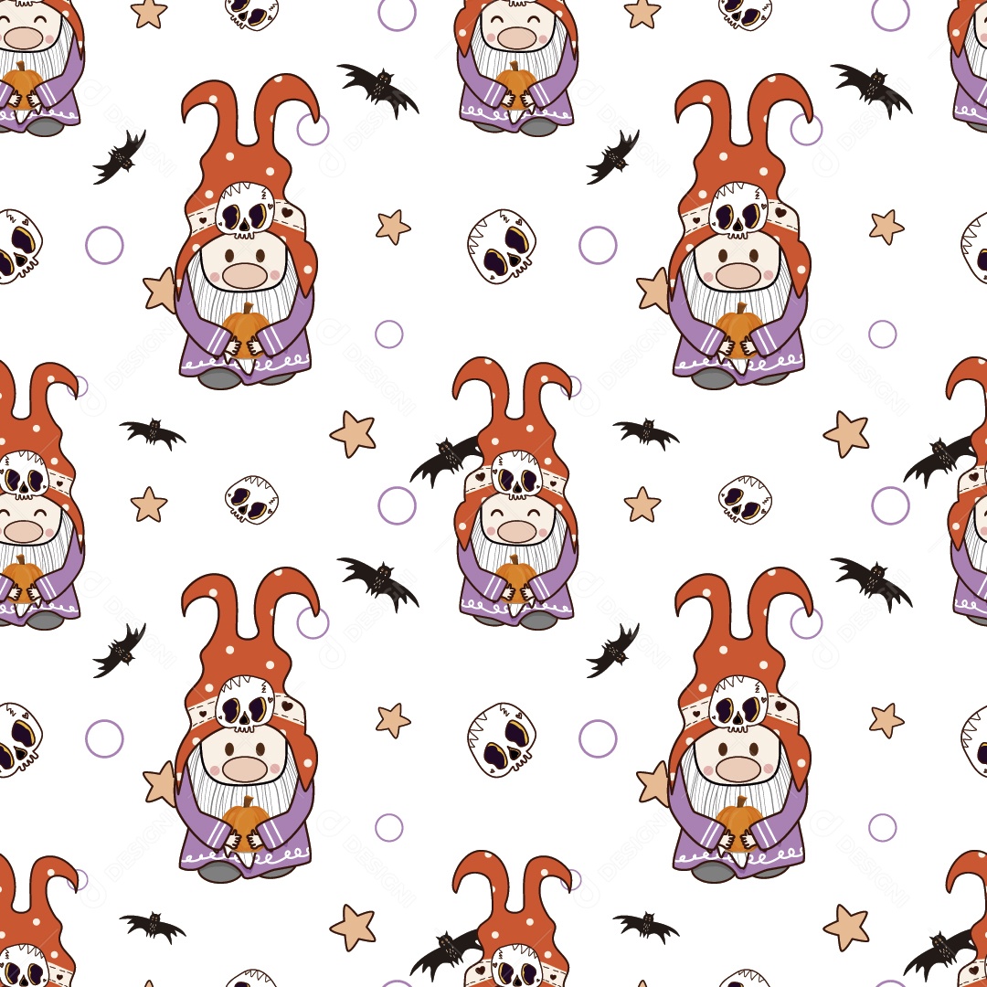 Padrão de Personagem do Halloween Ilustração Vetor EPS